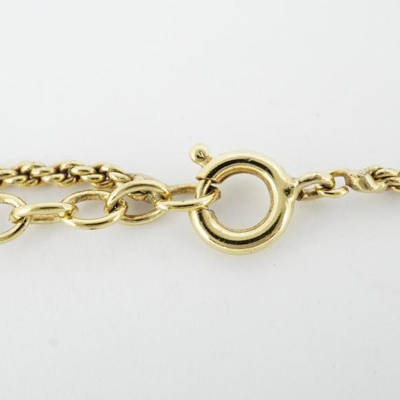 CHRISTIAN DIOR Necklace CD Logo Rhinestone GP Plated Gold Ladies - Picture 6 of 9